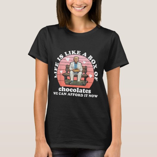 人生は箱詰めのチョコレートのようなものだ Tシャツ (正面)