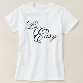 "人生は簡単" お洒落な手書き風ポジティブフレーズ Tシャツ