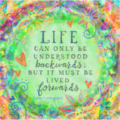 人生は紛らわしいボホかわいらしグリーンのインスピレーション シール (正面)