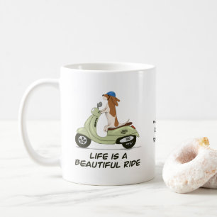 人生は素晴らしい乗り物だ – ヴェスパの犬 コーヒーマグカップ