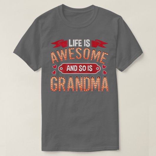 人生は素晴らしおばあちゃんも Tシャツ (デザイン正面)