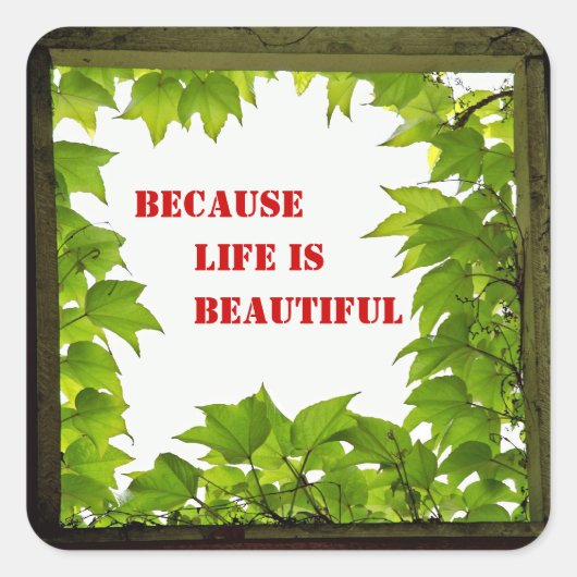 人生は美しいステッカーだから スクエアシール (正面)