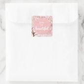 人生は美しいステッカー スクエアシール (バッグ)