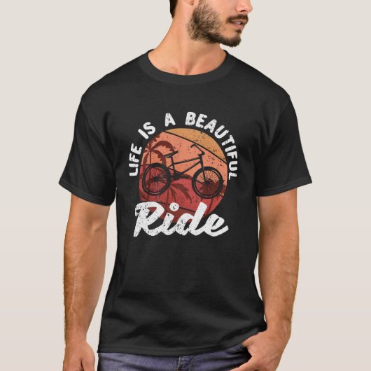 人生は美しいバイクの旅 BMXライダー 自転車 Tシャツ (正面)
