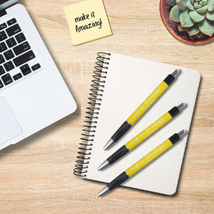 人生は美しいビジネスのタグラインのブログ黄色 ボールペン