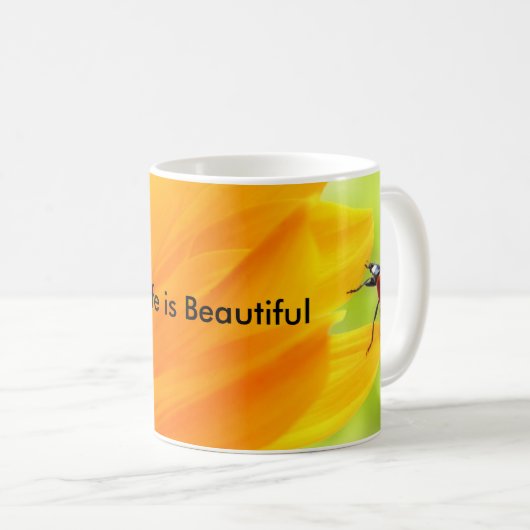 人生は美しいモチベーション コーヒーマグカップ (正面右)