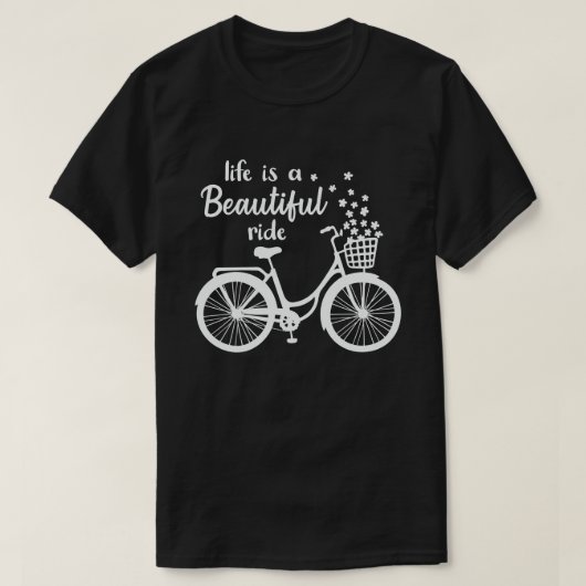 人生は美しいライドおもしろいサイクリングサイクリスト Tシャツ (デザイン正面)