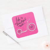 人生は美しいライドピンク スクエアシール (封筒)