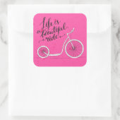 人生は美しいライドピンク スクエアシール (バッグ)