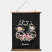 人生は美しいライド春フローラ自転車 吊り下げ型タペストリー (正面)