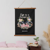 人生は美しいライド春フローラ自転車 吊り下げ型タペストリー (寝室)