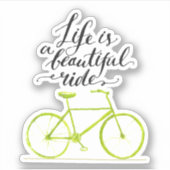 人生は美しいライムグリーン シール (正面)