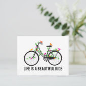 人生は美しい乗り物、ヴィンテージ自転車 ポストカード (スタンド正面)