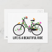 人生は美しい乗り物、ヴィンテージ自転車 ポストカード (正面/裏面)