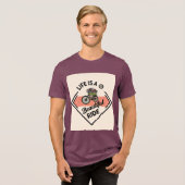 人生は美しい旅 トライブレンドTシャツ (正面全面)