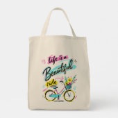 人生は美しい旅 自転車アート トートバッグ (裏面)