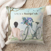人生は美しい旅 自転車  クッション (ブランケット)
