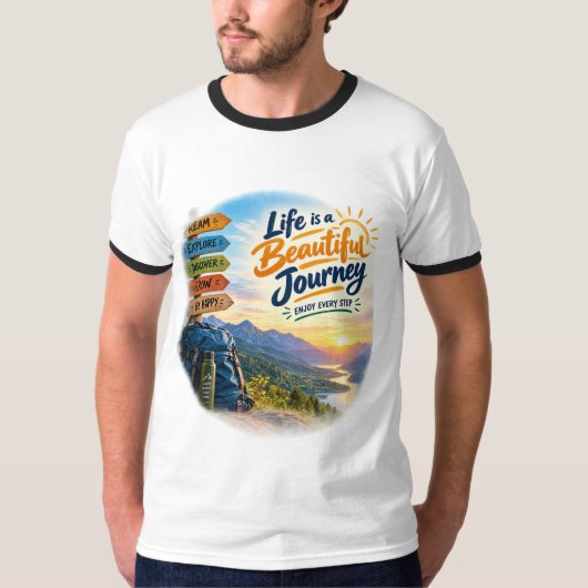 人生は美しい旅 Tシャツ (正面)