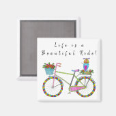人生は美しい自転車のマグネットだ マグネット (正面/裏面)