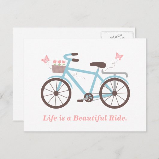 人生は美しい自転車引用文 ポストカード (正面/裏面)