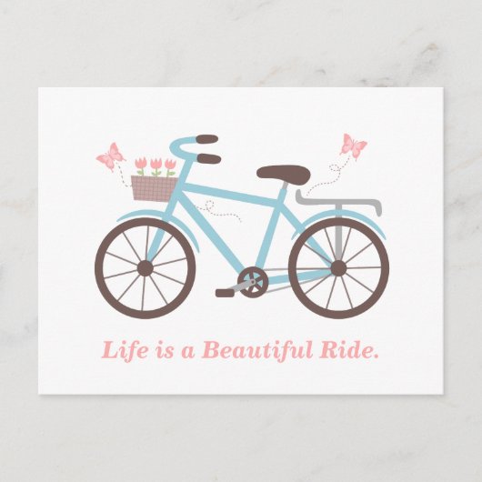 人生は美しい自転車引用文 ポストカード (正面)