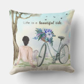 人生は美しい自転車 クッション (裏面)
