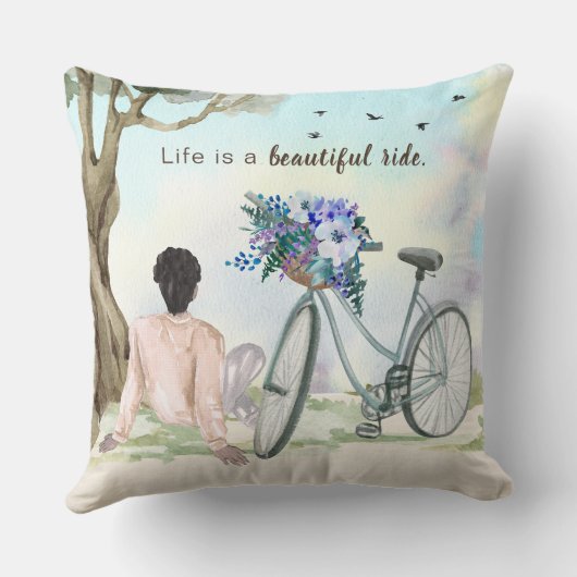人生は美しい自転車 クッション (裏面)