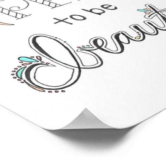 人生は美しい色の – 手で描かれたタイポグラフィ ポスター (角)