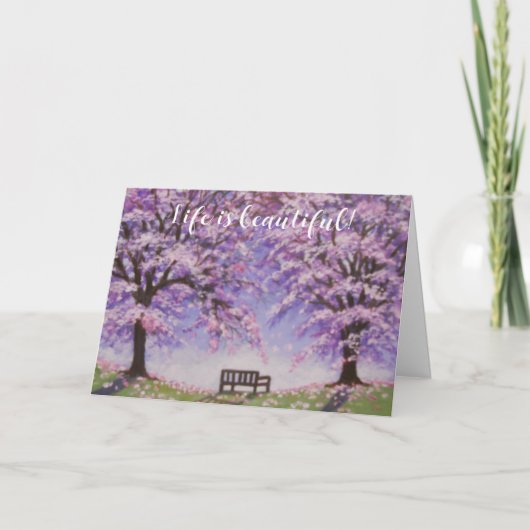 人生は美しい退職挨拶状 カード (正面)