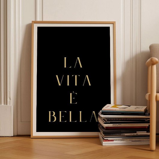人生は美しい イタリア語のことわざ ポスター