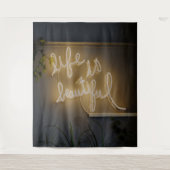 人生は美しい ネオンライト タペストリー (正面)