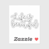 人生は美しい、感動的引用文 シール (シート)