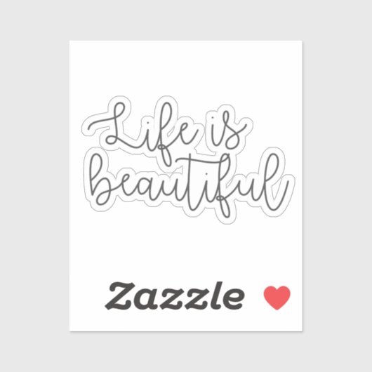 人生は美しい、感動的引用文 シール (シート)