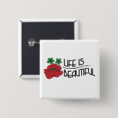 人生は美しい 缶バッジ (正面&裏面)