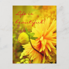 人生は美しい | Golden Yellow Dahlias ポストカード