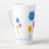 人生は美しく日賛美花を持つ カフェラテマグ (左アングル)