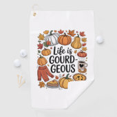 人生は美食秋 ゴルフタオル (インサイチュ)