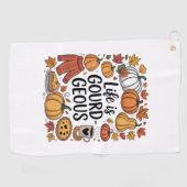 人生は美食秋 ゴルフタオル (横)