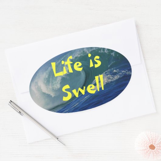 人生は膨張する 楕円形シール (封筒)