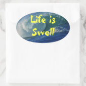 人生は膨張する 楕円形シール (バッグ)