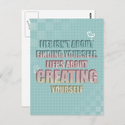 人生は自分自身を見つけることではない引用文 ポストカード (正面/裏面)