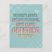 人生は自分自身を見つけることではない引用文 ポストカード (正面)