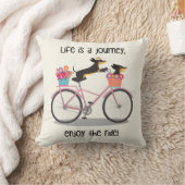 人生は自転車でダックスフントの旅である クッション (ブランケット)