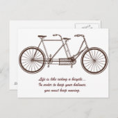 「人生は自転車に乗るようなものだ…」 案内ポストカード (正面/裏面)