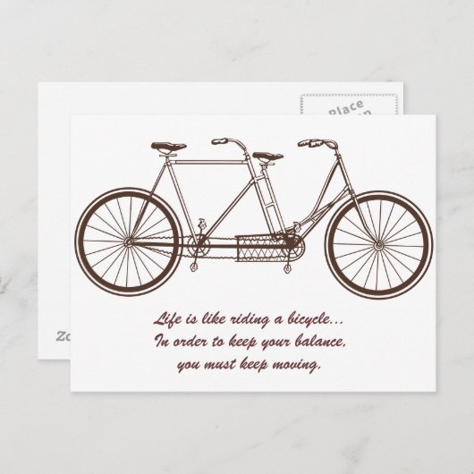 「人生は自転車に乗るようなものだ…」 案内ポストカード (正面/裏面)