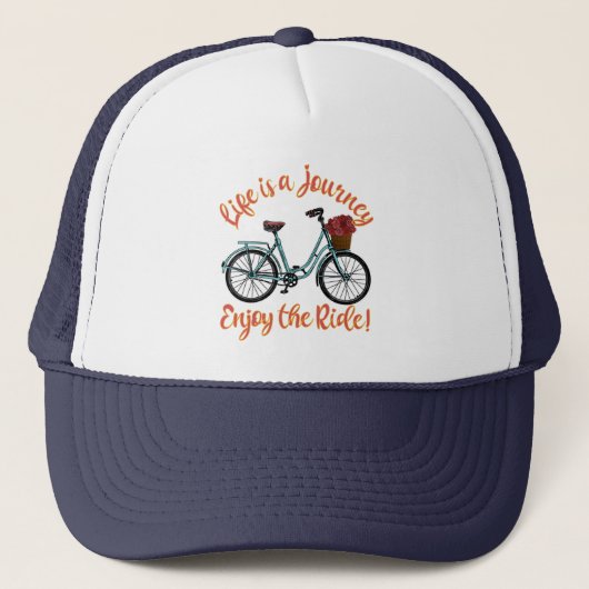 人生は自転車楽しむに乗る旅だ キャップ (正面)
