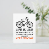 人生は自転車、ワードアート、文字に乗るようなものだ ポストカード (スタンド正面)