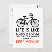 人生は自転車、ワードアート、文字に乗るようなものだ ポストカード (正面/裏面)