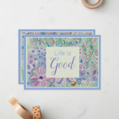 人生は良いあなたは美しい肯定カード ノートカード (正面/裏面インサイチュ)