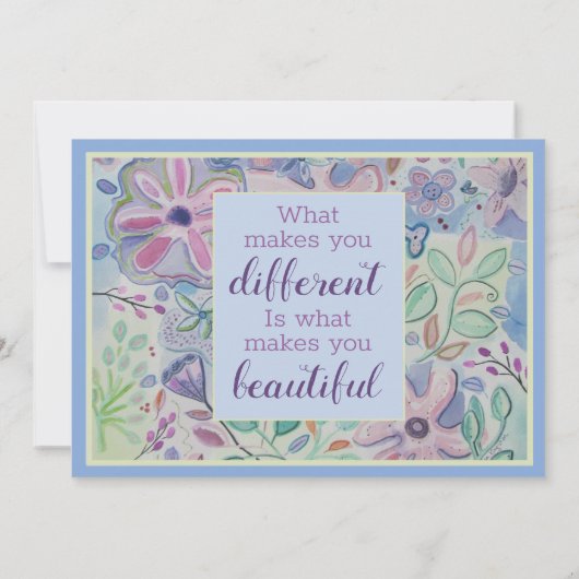 人生は良いあなたは美しい肯定カード ノートカード (裏面)